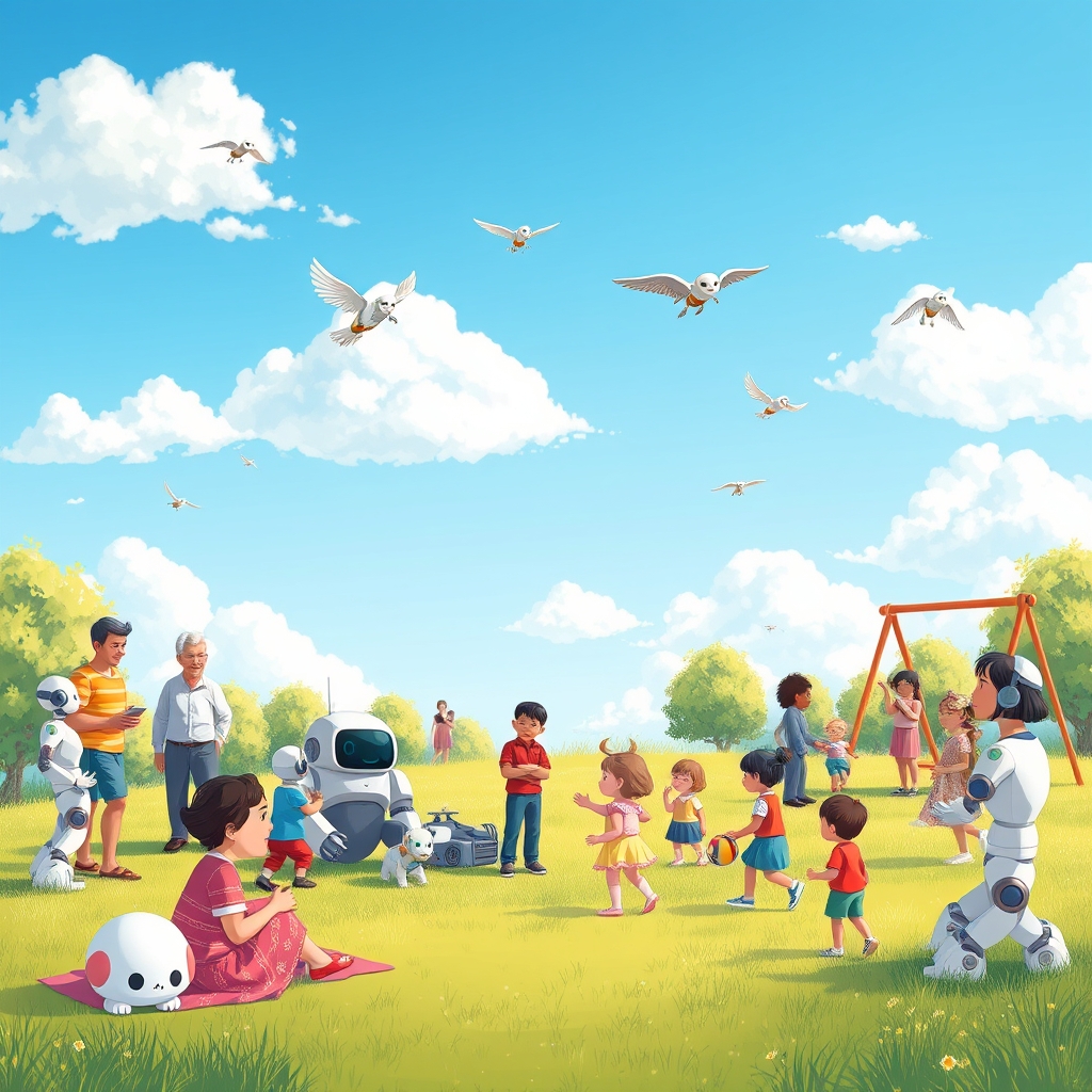 人类与AI一起快乐成长